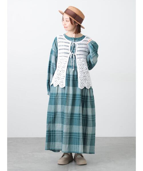 セール】【Cross×Linen】ギャザーワンピース（ワンピース）｜Samansa