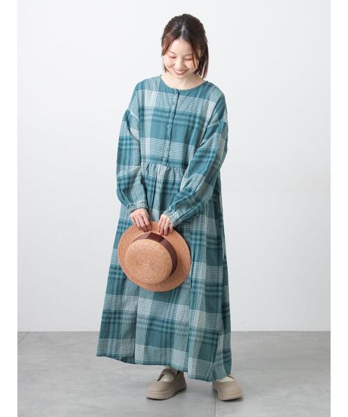 セール】【Cross×Linen】ギャザーワンピース（ワンピース）｜Samansa