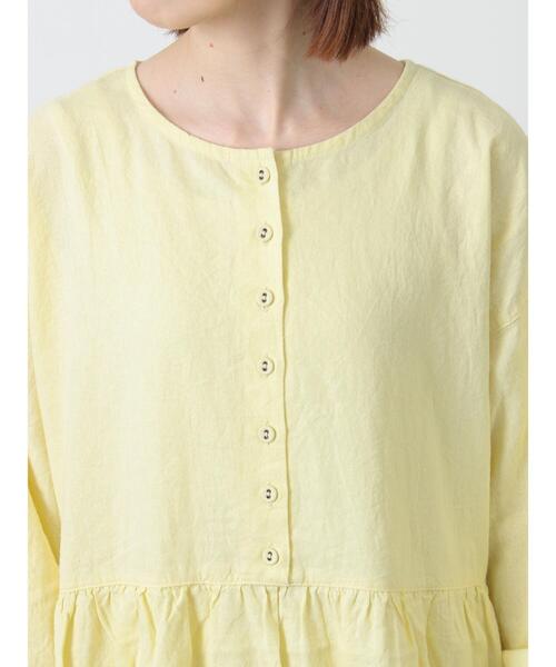 Samansa Mos2（サマンサ モスモス）の「【Cross×Linen】ギャザーワンピース（ワンピース・レディース・モカ/ベージュ/イエロー/レッド/グリーン・M/S）」の13枚目の写真