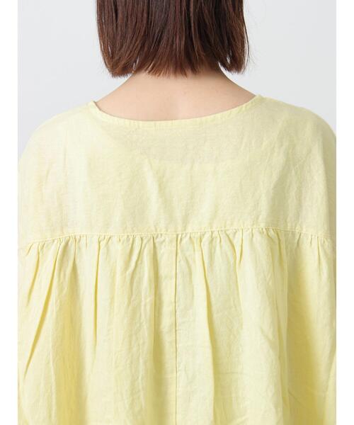 Samansa Mos2（サマンサ モスモス）の「【Cross×Linen】ギャザーワンピース（ワンピース・レディース・モカ/ベージュ/イエロー/レッド/グリーン・M/S）」の15枚目の写真