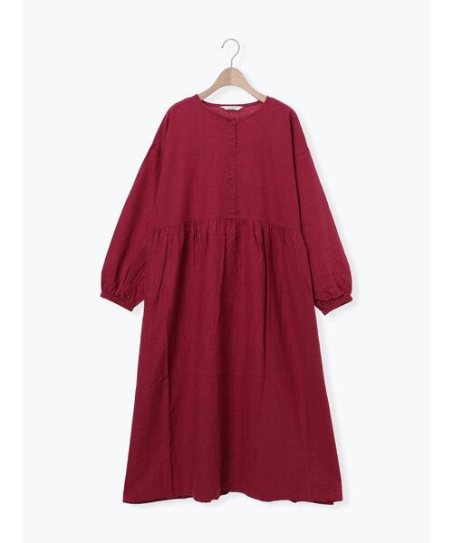 Samansa Mos2（サマンサ モスモス）の「【Cross×Linen】ギャザーワンピース（ワンピース・レディース・モカ/ベージュ/イエロー/レッド/グリーン・M/S）」の18枚目の写真