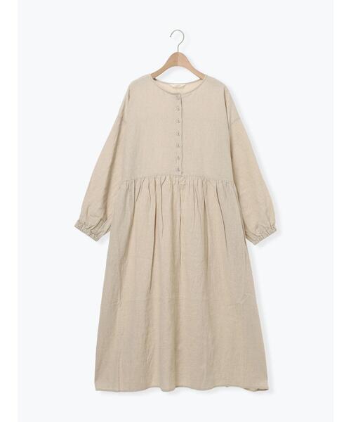Samansa Mos2（サマンサ モスモス）の「【Cross×Linen】ギャザーワンピース（ワンピース・レディース・モカ/ベージュ/イエロー/レッド/グリーン・M/S）」の19枚目の写真