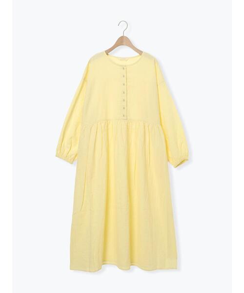 Samansa Mos2（サマンサ モスモス）の「【Cross×Linen】ギャザーワンピース（ワンピース・レディース・モカ/ベージュ/イエロー/レッド/グリーン・M/S）」の20枚目の写真