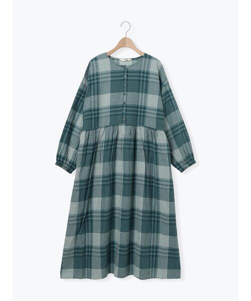 Samansa Mos2（サマンサ モスモス）の「【Cross×Linen】ギャザーワンピース（ワンピース・レディース・モカ/ベージュ/イエロー/レッド/グリーン・M/S）」の21枚目の写真