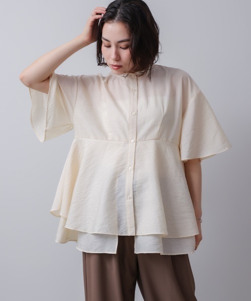 Bou Jeloud(ブージュルード)の「ヘムレイヤードシャツ(シャツ/ブラウス・レディース・ブラック/アイボリー・MEDIUM)」の4枚目の写真