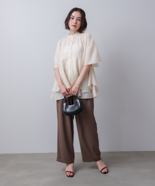 Bou Jeloud(ブージュルード)の「ヘムレイヤードシャツ(シャツ/ブラウス・レディース・ブラック/アイボリー・MEDIUM)」の3枚目の写真
