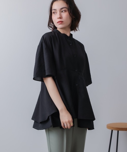 Bou Jeloud(ブージュルード)の「ヘムレイヤードシャツ(シャツ/ブラウス・レディース・ブラック/アイボリー・MEDIUM)」の18枚目の写真