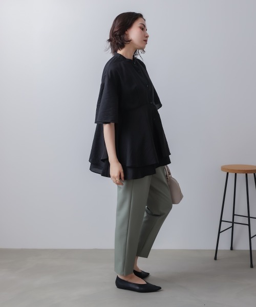 Bou Jeloud(ブージュルード)の「ヘムレイヤードシャツ(シャツ/ブラウス・レディース・ブラック/アイボリー・MEDIUM)」の20枚目の写真
