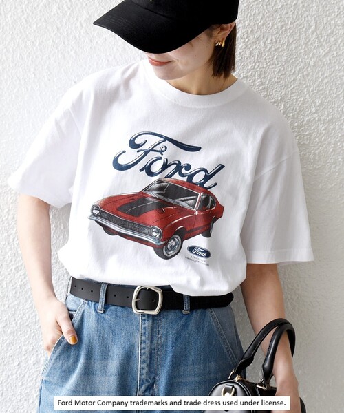 GOOD ROCK SPEED(グッドロックスピード)の「GOOD ROCK SPEED:〈洗濯機可能〉Ford CAR ロゴ プリント TEE(Tシャツ/カットソー・レディース・ホワイト・ONE SIZE)」の1枚目の写真