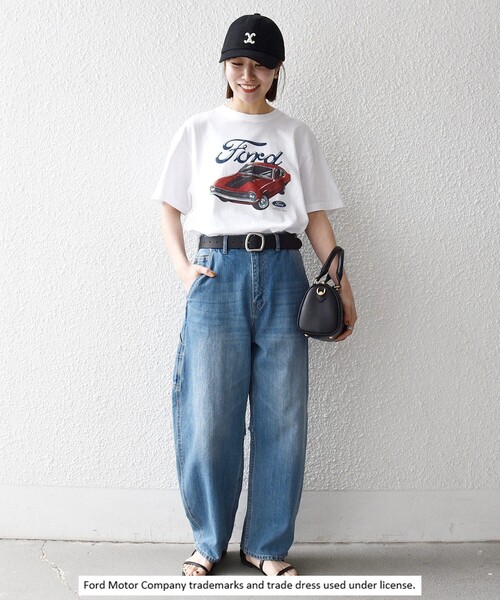 GOOD ROCK SPEED(グッドロックスピード)の「GOOD ROCK SPEED:〈洗濯機可能〉Ford CAR ロゴ プリント TEE(Tシャツ/カットソー・レディース・ホワイト・ONE SIZE)」の2枚目の写真