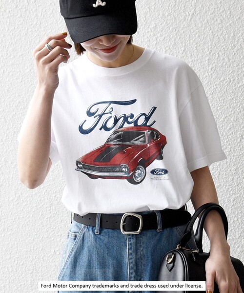 GOOD ROCK SPEED(グッドロックスピード)の「GOOD ROCK SPEED:〈洗濯機可能〉Ford CAR ロゴ プリント TEE(Tシャツ/カットソー・レディース・ホワイト・ONE SIZE)」の4枚目の写真