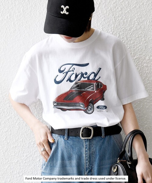 GOOD ROCK SPEED(グッドロックスピード)の「GOOD ROCK SPEED:〈洗濯機可能〉Ford CAR ロゴ プリント TEE(Tシャツ/カットソー・レディース・ホワイト・ONE SIZE)」の8枚目の写真