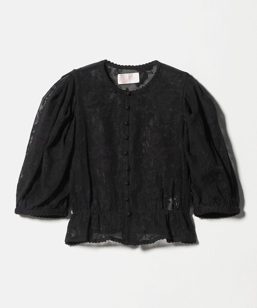 VIVIANO(ヴィヴィアーノ)の「<VIVIANO>エンブロイダリー レース ブラウス(シャツ/ブラウス・レディース・ブラック・M)」の1枚目の写真