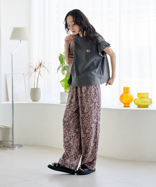 FREAK'S STORE(フリークスストア)の「リネンブレンド イージーパンツ<セットアップ対応>(スラックス・レディース・ネイビー/ラベンダー/その他1/ブラウン/ナチュラル/その他・SMALL/MEDIUM)」の9枚目の写真