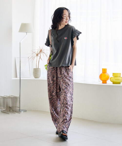 FREAK'S STORE(フリークスストア)の「リネンブレンド イージーパンツ<セットアップ対応>(スラックス・レディース・ネイビー/ラベンダー/その他1/ブラウン/ナチュラル/その他・SMALL/MEDIUM)」の11枚目の写真