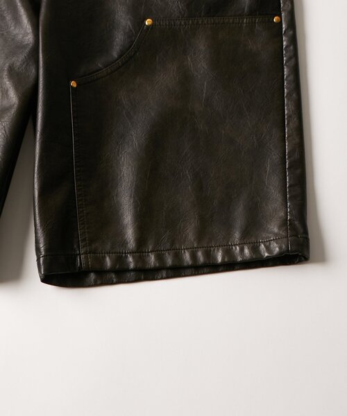 WHO'S WHO gallery(フーズフーギャラリー)の「レザーダブルニーハーフパンツ(その他パンツ・メンズ・ブラック・FREE)」の3枚目の写真
