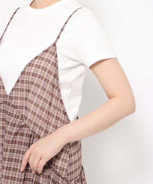 LOWRYS FARM(ローリーズファーム)の「チェックキャミワンピース 668482(ワンピース・レディース・ブラウン/アイボリー/イエロー・FREE)」の8枚目の写真