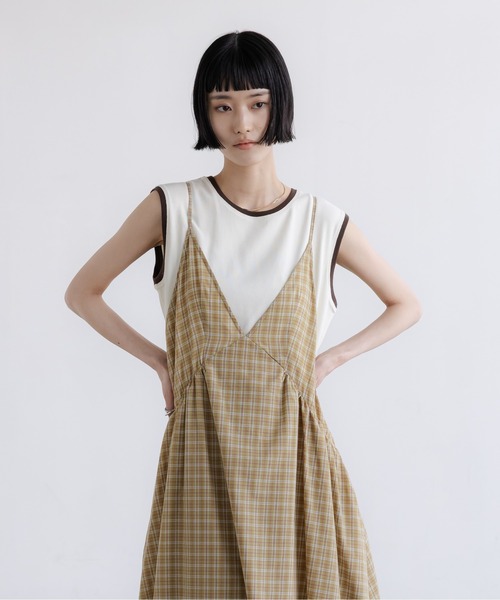 LOWRYS FARM(ローリーズファーム)の「チェックキャミワンピース 668482(ワンピース・レディース・ブラウン/アイボリー/イエロー・FREE)」の20枚目の写真
