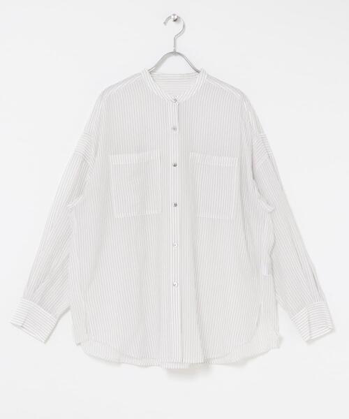 URBAN RESEARCH ROSSO WOMEN（アーバンリサーチ　ロッソ）の「CHIGNON　シアーストライプオーバーシャツ（シャツ/ブラウス・レディース・ミント/ホワイト・FREE）」の3枚目の写真