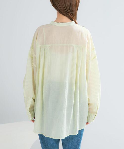 URBAN RESEARCH ROSSO WOMEN（アーバンリサーチ　ロッソ）の「CHIGNON　シアーストライプオーバーシャツ（シャツ/ブラウス・レディース・ミント/ホワイト・FREE）」の9枚目の写真