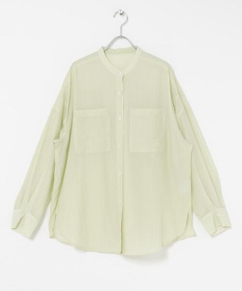 URBAN RESEARCH ROSSO WOMEN（アーバンリサーチ　ロッソ）の「CHIGNON　シアーストライプオーバーシャツ（シャツ/ブラウス・レディース・ミント/ホワイト・FREE）」の10枚目の写真