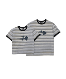 NICE GHOST CLUB | STRIPE 3STAR BASIC RINGER TEE_GREY(NG2GMUT542A)(Tシャツ/カットソー)