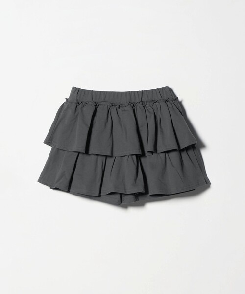 green label relaxing（グリーンレーベルリラクシング）の「ミニ裏毛 フリル キュロット（ダークグレー）100cm-130cm（スウェットパンツ・キッズ・ダークグレー・100cm/120cm/130cm/110cm）」の2枚目の写真