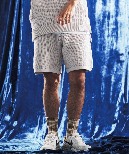 ANGENEHM(アンゲネーム)の「mp14887- Sheer Mesh Airy Knit Shorts ショートパンツ(AG06-004scg)(その他パンツ・メンズ・ミックスグレー/ブラック/ターコイズブルー/キナリ・L/M/S)」の2枚目の写真