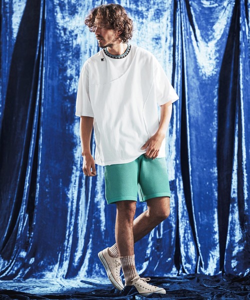 ANGENEHM(アンゲネーム)の「mp14887- Sheer Mesh Airy Knit Shorts ショートパンツ(AG06-004scg)(その他パンツ・メンズ・ミックスグレー/ブラック/ターコイズブルー/キナリ・L/M/S)」の8枚目の写真