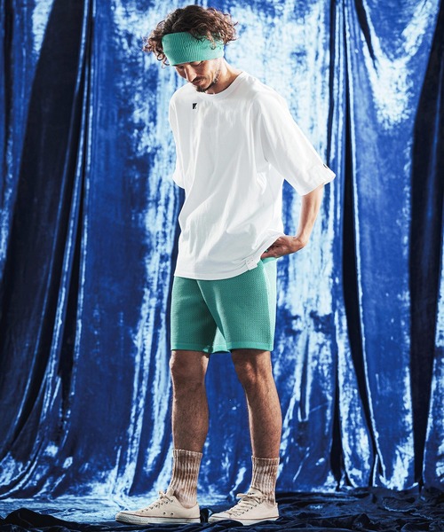 ANGENEHM(アンゲネーム)の「mp14887- Sheer Mesh Airy Knit Shorts ショートパンツ(AG06-004scg)(その他パンツ・メンズ・ミックスグレー/ブラック/ターコイズブルー/キナリ・L/M/S)」の9枚目の写真
