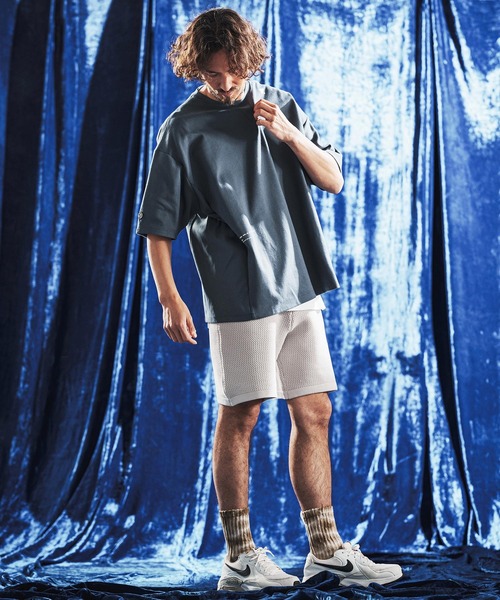 ANGENEHM(アンゲネーム)の「mp14887- Sheer Mesh Airy Knit Shorts ショートパンツ(AG06-004scg)(その他パンツ・メンズ・ミックスグレー/ブラック/ターコイズブルー/キナリ・L/M/S)」の14枚目の写真