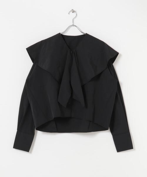 KBF（ケイビーエフ）の「ラッフルBIGカラーブラウス（シャツ/ブラウス・レディース・ブラック/オフホワイト・ONE）」の17枚目の写真
