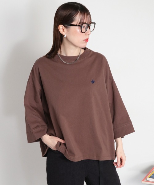 BEVERLY HILLS POLO CLUB(ビバリーヒルズポロクラブ)の「【BEVERLY HILLS POLO CLUB】ドロップワイドショートスリーブTee(Tシャツ/カットソー・レディース・ホワイト/オレンジ/ブラック/ブラウン・M)」の3枚目の写真