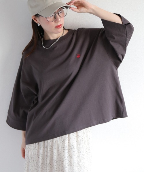 BEVERLY HILLS POLO CLUB(ビバリーヒルズポロクラブ)の「【BEVERLY HILLS POLO CLUB】ドロップワイドショートスリーブTee(Tシャツ/カットソー・レディース・ホワイト/オレンジ/ブラック/ブラウン・M)」の12枚目の写真