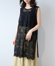 leswel | 【M/L】メッシュレースノースリーブワンピース(ワンピース)