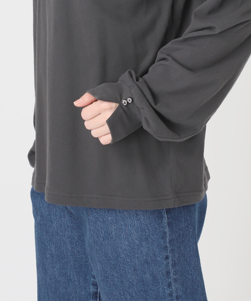B.C STOCK(ベーセーストック)の「ファニーキャミ付きロンTEE(Tシャツ/カットソー・レディース・ブラック/アイボリー・FREE)」の9枚目の写真