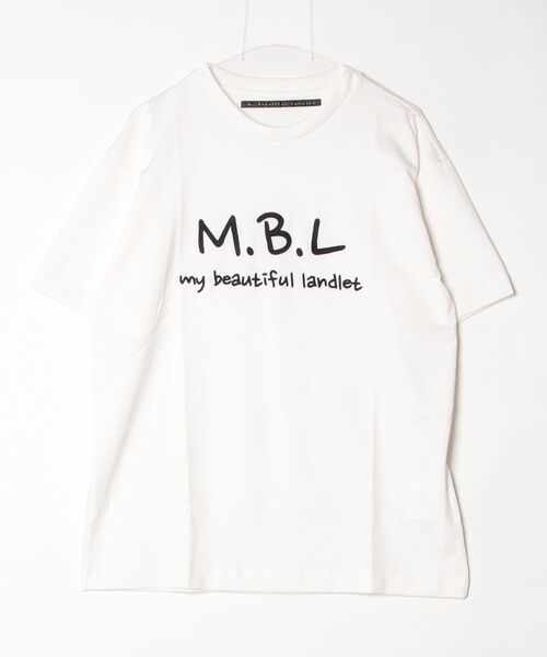 my beautiful landlet（マイビューティフルランドレット）の「【my beautiful landlet】 SUPIMA COTTON EMBROIDERY LOGO T-SHIRT（Tシャツ/カットソー・メンズ・オフホワイト/ブラック/チャコールグレー/イエロー・1/0）」の2枚目の写真