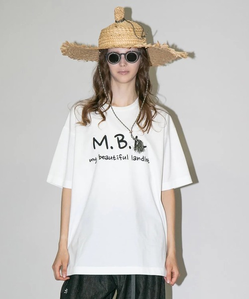my beautiful landlet(マイビューティフルランドレット)の「【my beautiful landlet】 SUPIMA COTTON EMBROIDERY LOGO T-SHIRT(Tシャツ/カットソー・メンズ・オフホワイト/ブラック/チャコールグレー/イエロー・1/0)」の2枚目の写真