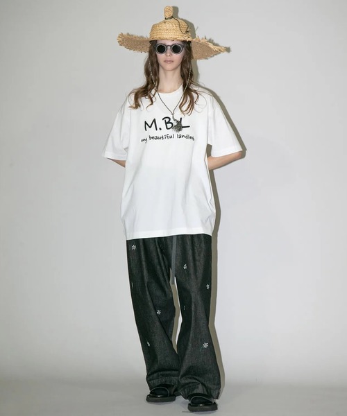 my beautiful landlet(マイビューティフルランドレット)の「【my beautiful landlet】 SUPIMA COTTON EMBROIDERY LOGO T-SHIRT(Tシャツ/カットソー・メンズ・オフホワイト/ブラック/チャコールグレー/イエロー・1/0)」の5枚目の写真