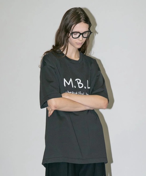my beautiful landlet(マイビューティフルランドレット)の「【my beautiful landlet】 SUPIMA COTTON EMBROIDERY LOGO T-SHIRT(Tシャツ/カットソー・メンズ・オフホワイト/ブラック/チャコールグレー/イエロー・1/0)」の6枚目の写真