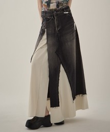 Maison MIHARA YASUHIRO（メゾンミハラヤスヒロ）の「【MIHARA YASUHIRO/ミハラヤスヒロ】DENIM PANTS COMBINED SKIRT/デニムパンツコンバインドスカート（デニムスカート）」