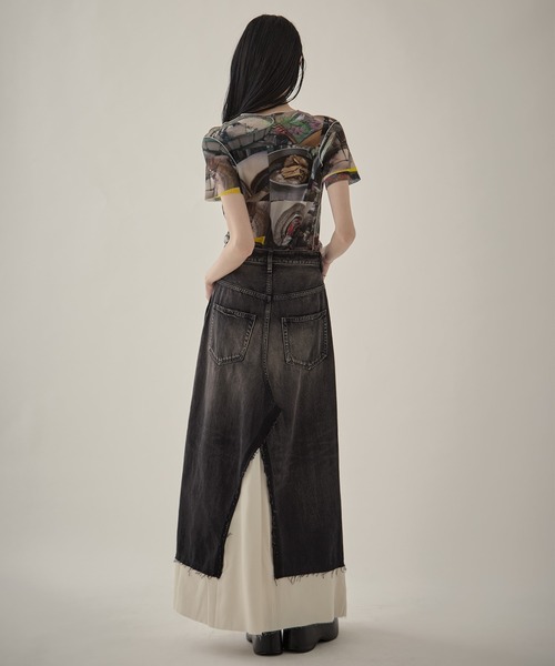 Maison MIHARA YASUHIRO（メゾンミハラヤスヒロ）の「【MIHARA YASUHIRO/ミハラヤスヒロ】DENIM PANTS COMBINED SKIRT/デニムパンツコンバインドスカート（デニムスカート・レディース・ブラック/ダークインディゴブルー・36/38）」の16枚目の写真