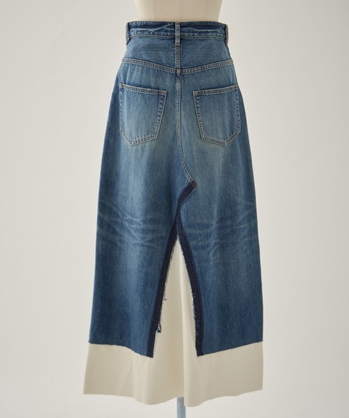 Maison MIHARA YASUHIRO（メゾンミハラヤスヒロ）の「【MIHARA YASUHIRO/ミハラヤスヒロ】DENIM PANTS COMBINED SKIRT/デニムパンツコンバインドスカート（デニムスカート・レディース・ブラック/ダークインディゴブルー・36/38）」の10枚目の写真