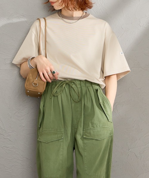 ORCIVAL（オーシバル）の「【WEB限定】[ORCIVAL/オーシバル] ワイド クルーネック Tシャツ（Tシャツ/カットソー・レディース・ホワイト/ブラック/ライトベージュ・2）」の3枚目の写真