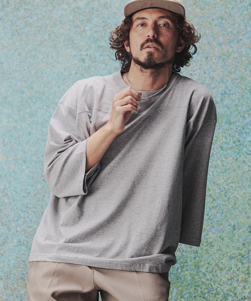 THEOREM(セオレム)の「mt10474- Football QS Tee フットボールTシャツ(TRM-6699)(Tシャツ/カットソー・メンズ・ダークネイビー/オフホワイト/ブラック/杢グレー・L/M)」の3枚目の写真