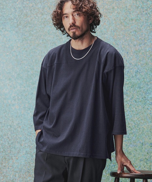 THEOREM(セオレム)の「mt10474- Football QS Tee フットボールTシャツ(TRM-6699)(Tシャツ/カットソー・メンズ・ダークネイビー/オフホワイト/ブラック/杢グレー・L/M)」の4枚目の写真