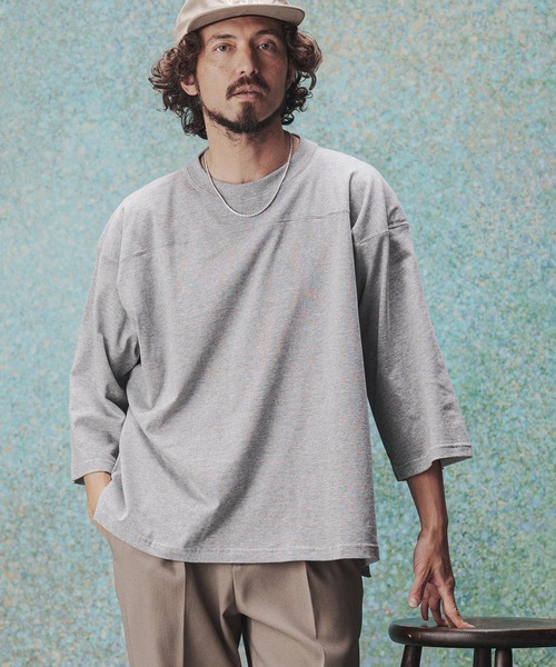 THEOREM(セオレム)の「mt10474- Football QS Tee フットボールTシャツ(TRM-6699)(Tシャツ/カットソー・メンズ・ダークネイビー/オフホワイト/ブラック/杢グレー・L/M)」の6枚目の写真