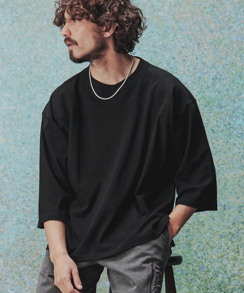 THEOREM(セオレム)の「mt10474- Football QS Tee フットボールTシャツ(TRM-6699)(Tシャツ/カットソー・メンズ・ダークネイビー/オフホワイト/ブラック/杢グレー・L/M)」の13枚目の写真
