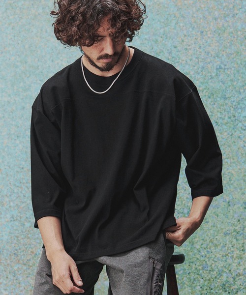 THEOREM(セオレム)の「mt10474- Football QS Tee フットボールTシャツ(TRM-6699)(Tシャツ/カットソー・メンズ・ダークネイビー/オフホワイト/ブラック/杢グレー・L/M)」の14枚目の写真