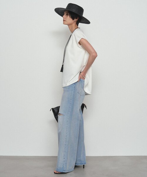 LOUNGEDRESS(ラウンジドレス)の「《1枚できれい見え/イージーケア》カットジョーゼットフレンチブラウス(シャツ/ブラウス・レディース・ネイビー/ベージュ/オフホワイト/ブラック・FREE)」の7枚目の写真
